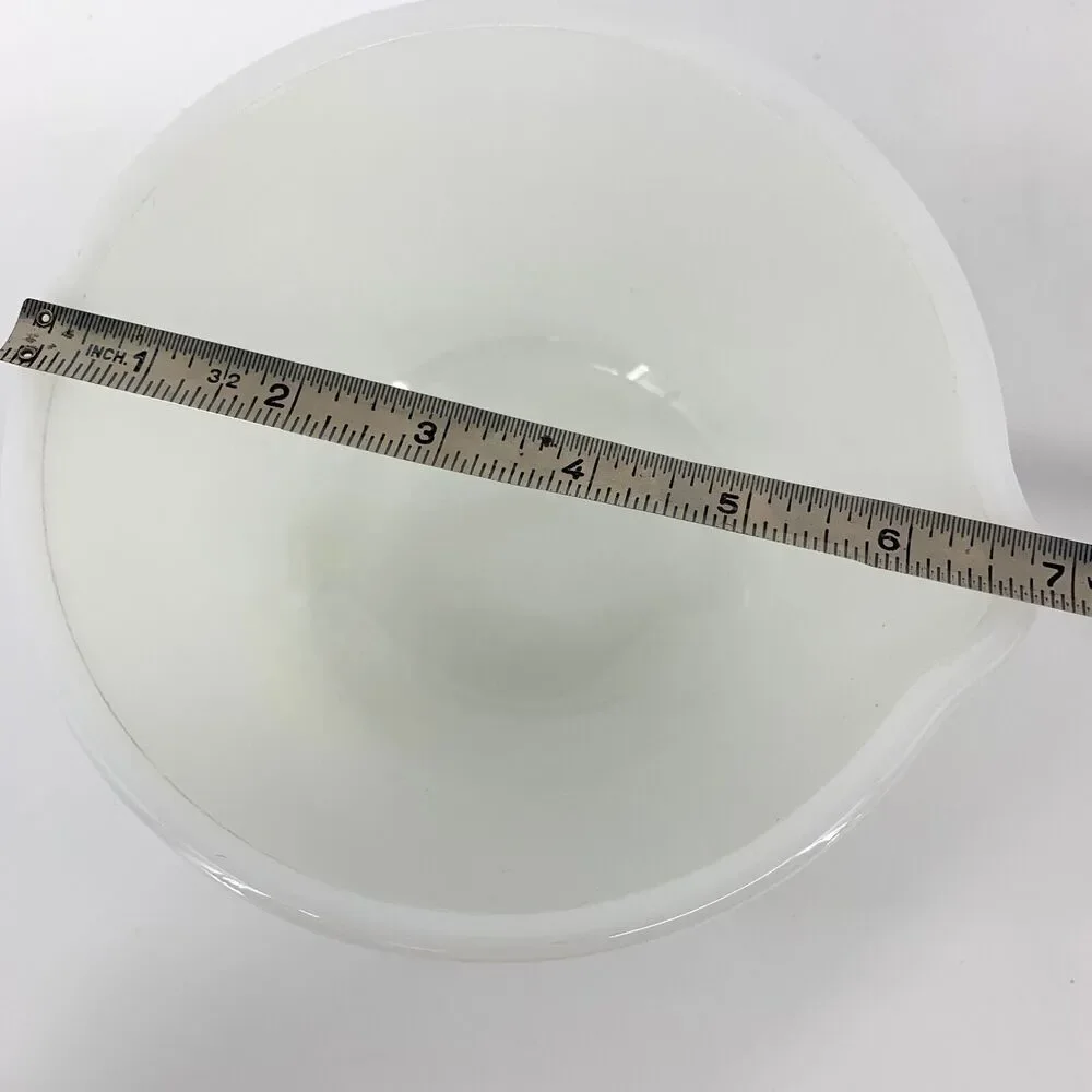 Vintage Glasbake 20 CJ for Sunbeam Milk Glass Mixing Bowl with Pour Spout